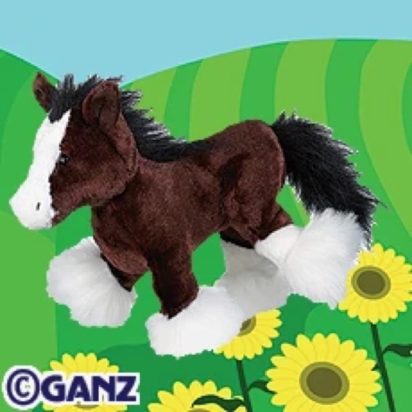 WEBKINZ Ganz Clydesdale Horse HM139 Hang/But tag no code stuffed animal plush - Picture 15 of 16